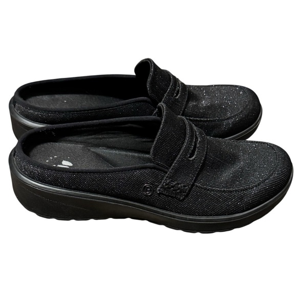 Bzees Mules Clogs Womens Black Glitter Slip On Shoes Size 9 Slides - Picture 4 of 7